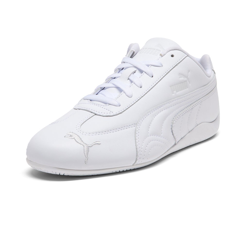 PUMA Speedcat Full Leather Lace Up Mens White Sneakers Casual