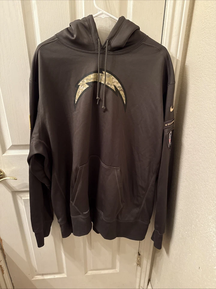 NFL Los Angeles Chargers Salute To Service Nike Therma 3xl sweatshirt Hoodie - Image 4 of 4