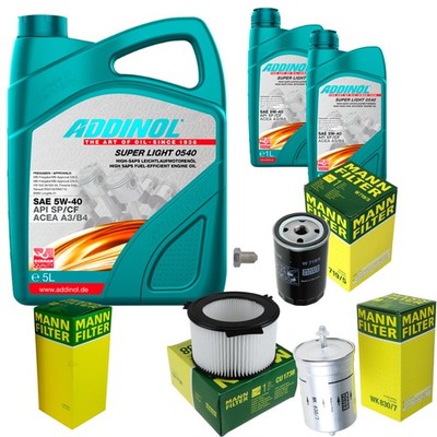 MANN Inspektionspaket 7L ADDINOL SUPER LIGHT 5W-40 für VW Transporter IV Bus
