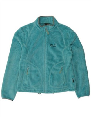 Jack Wolfskin Womens Fleece Jacket UK 14 Medium Blue Polyester AP16