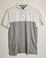 New Calvin Klein Men's Liquid Touch Polo Shirt Cotton White/Grey Size Small