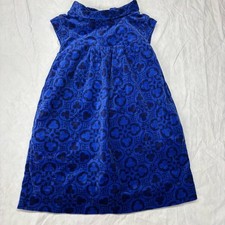 Tea blue black velour special occasion dress Size 3 VGUC