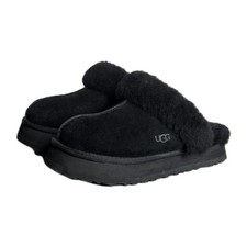 UGG Women s Disquette Platform Slippers In Black Suede Size 8 Comfy Cozy