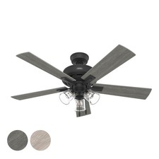 Hunter Fan 52 in Matte Black Indoor Ceiling Fan with Light and Pull Chain Indoor
