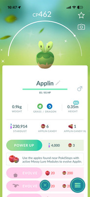 Pokemon PTC Go - XXL Shiny Applin - NEU!