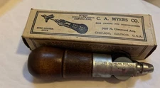 Vintage C A Myers Famous Lock Stitch Awl Leather Sewing Awl Original Box