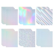 9.5"x7" Holographic Cardstock 60 Pack Metallic Iridescent Mirror Paper, 6 Colors