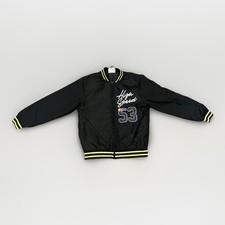 Boys Team NASCAR Puffer Jacket Size 10/12 M High Speed 53 Black Yellow Racing