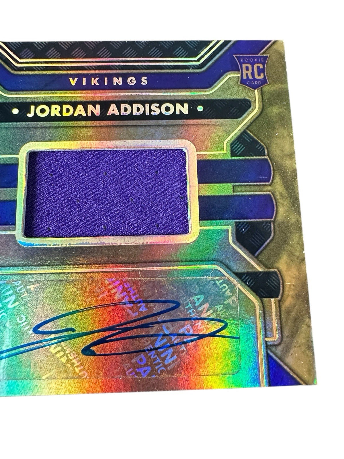 JORDAN ADDISON ~ 2023 Panini Gold Standard RC RPA Patch AUTO #220 /199 SP view 4