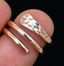 Solid Copper Minimalist Healing Handmade Unisex Thumb Ring, Band Ring Adjustable