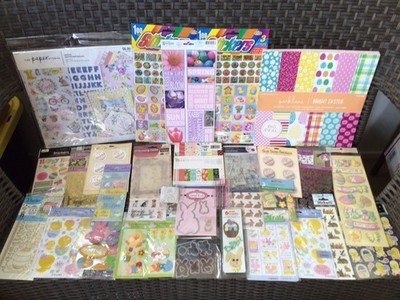 HUGE SCRAPBOOK LOT~Easter/Spring~Paper-Stamps-Dies-Folder-Stickers~NEW