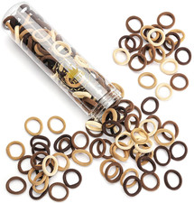 Brown Cotton Hair Ties - 100PCS Seamless Thick Elastic Ponytail Holders, No Crea