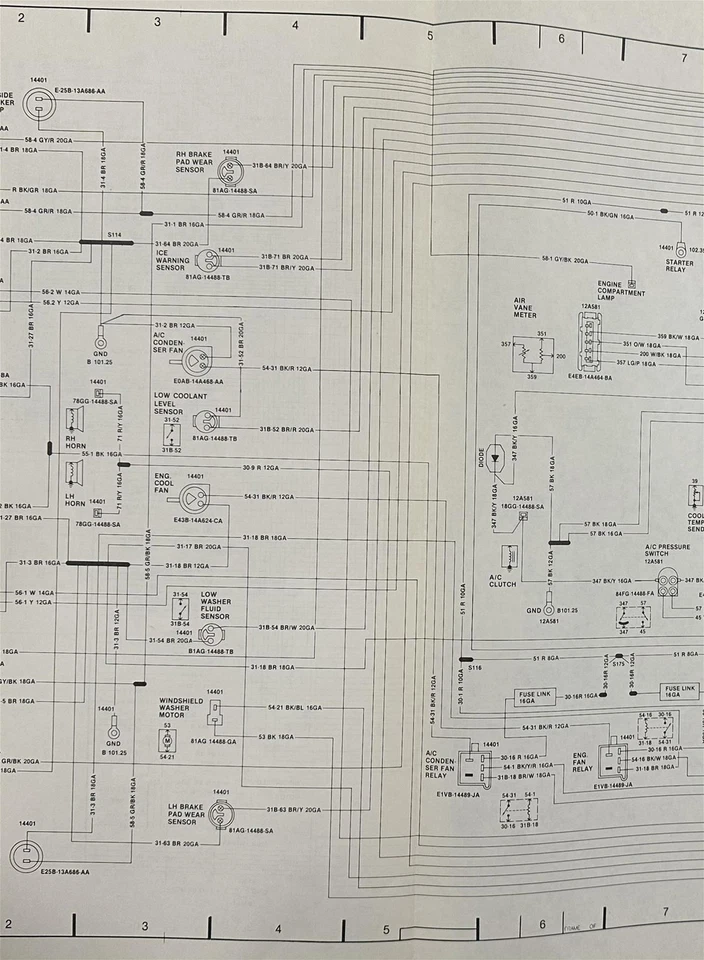 Schema Elettrico Originale Del Wiring Diagram Del 1989 Mercury Merkur XR4Ti - Immagine 3 di 3