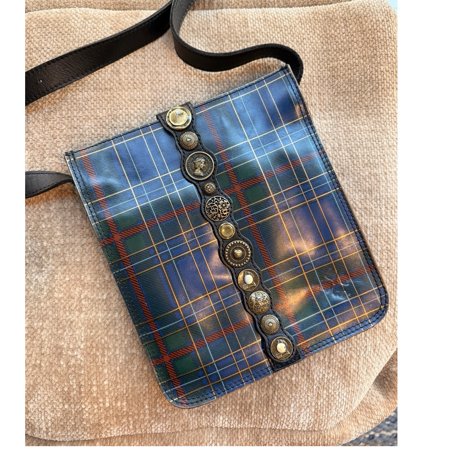 Patricia Nash Venezia Crossbody Tartan Plaid Leather