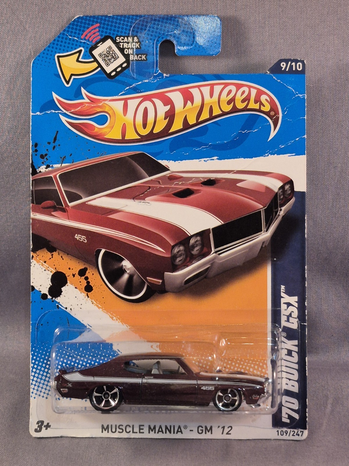 '70 Buick GSX Burgundy 455 c.i. Hot Wheels 2012 Muscle Mania GM '12 Diecast 2