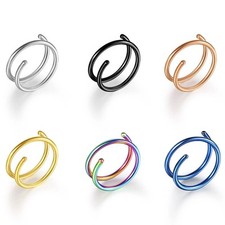 Pair Surgical Steel Nose Body Piercing Lip Ear Hoop Ring Sleeper Earrings 6-10mm
