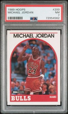 MICHAEL JORDAN CHICAGO BULLS 1989 HOOPS BASKETBALL #200 NBA PSA 7
