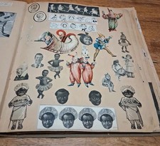 Antique Victorian Scrapbook~22 Pages Front & Back Filled w/ Die-Cuts, Scraps Ect