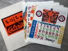 Large 2012 Japanese Keisuke Serizawa Woodblock Type Calendar (complete unused)