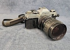 Canon AE-1 35mm SLR Film Camera/Vivitar 28-80mm Macro Zoom Lens Leather Bag u-1C