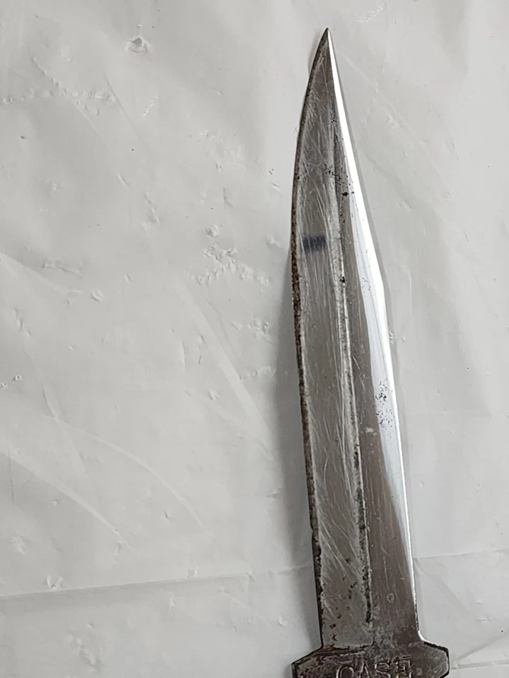 罕见古董 20 世纪 30 年代二战箱子测试 XX 猪贴纸狩猎刀-无鞘 — 第 3/4 张图片