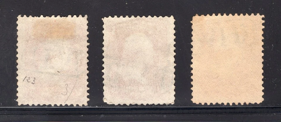 USA 1860s Lot of 3 x 3c Washington with PAID Cancel - Image 2 of 2