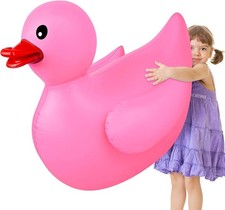 Pack 4 Feet Giant Inflatable Duck Huge Rubber Duck Large Blow up Pool 1 Pink