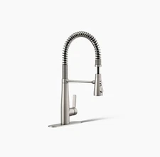 Kohler Vind Semi Professional Pull Down Kitchen Faucet for Sink - Sliver
