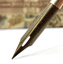 Joseph Gillott's 351 F School Dip Pen Nib - Antique Vintage FINE Double Grind