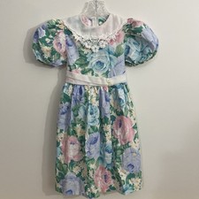 VTG Ruth Of Carolina Floral Cotton Dress Girls 6x Spring Easter Cottagecore