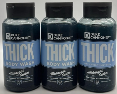 #ad 3PK Duke Cannon Supply Co Thick Body Wash Midnight Swim 17.5 FL OZ EACH NEW $36.95