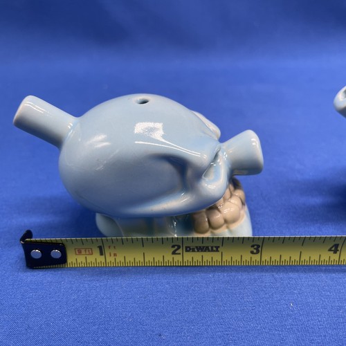 Pipa a forma di teschio One Hitter ciotola manuale NUOVA vetro colorato blu COPPIA 3in.x2in. - Foto 11 di 12