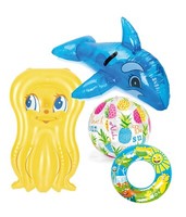 Kinder Plantsch Set Schwimmtier Wal, Luftmatratze, Schwimmring, Wasserball Pool