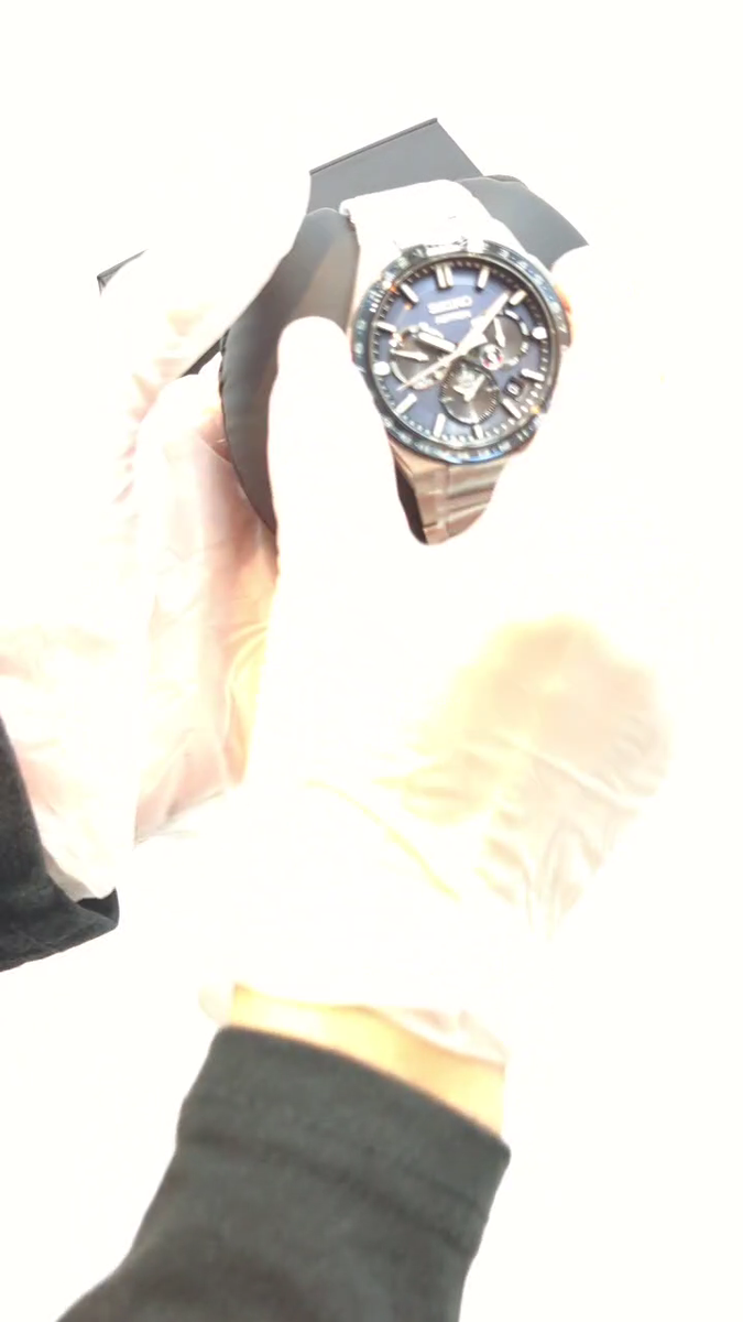 SEIKO Astron SBXC109 Silver Blue GPS Solar Metal Band Men`s Watch