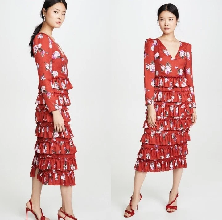 Wayf darlene tiered clearance ruffle maxi dress