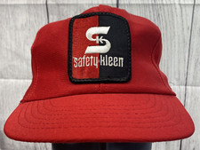 Vintage Made In USA Safety Kleen Snap Back Trucker Hat Red