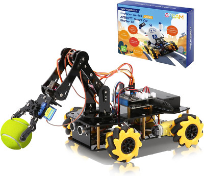 5DOF Smart Robot Arm Car Kit - 4WD RC Car for Arduino & STEM Learning
