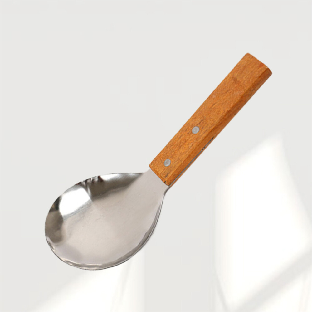 Soup Scoop Wooden Handle Spoon Nonstick Rice Spoon Kitchen Spoon