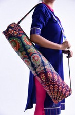 Yoga Mat Carry Bag With Shoulder Strap Carrier Bag Large Indian Mandala Portable