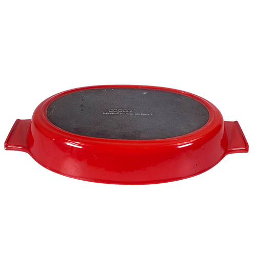Vintage Midcentury Copco Cast Iron Oven Dish Red Denmark Michael Lax 1960's MCM - Picture 3 of 24
