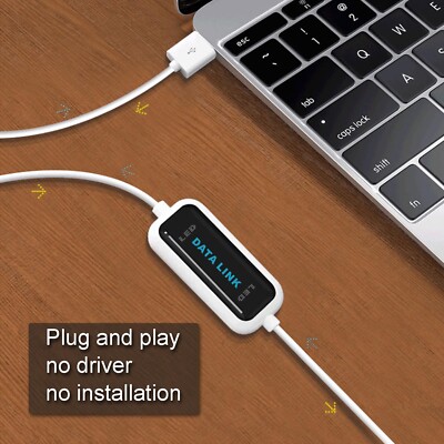 High Speed USB PC To PC Data Sync Link Net Kabel Easy Copy Between 2 Computer