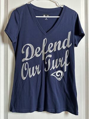NWOT Women s Los Angeles Rams NFL Team Apparel Sz Medium Defend Our Turf Tshirt