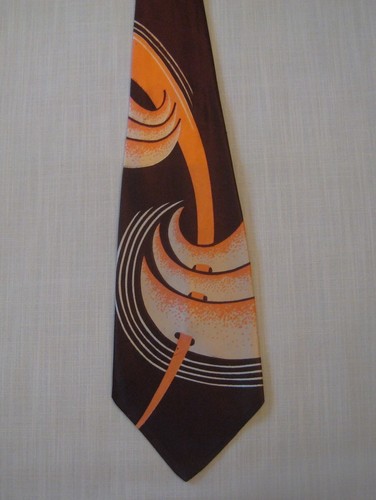 Vintage 1940s-50s Cutter Cravat Original Abstract Design Tie