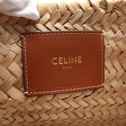 CELINE LARGE TRIOMPHE Basket Bag Tote Bag 192492CGG04LU Leder Raffia natur - Bild 4 von 4