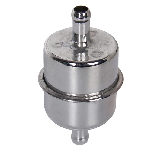 9746 Universal 3.85x1.71 Chrome Canister InLine Fuel Filter 3/8"Hose Carbureted eBay