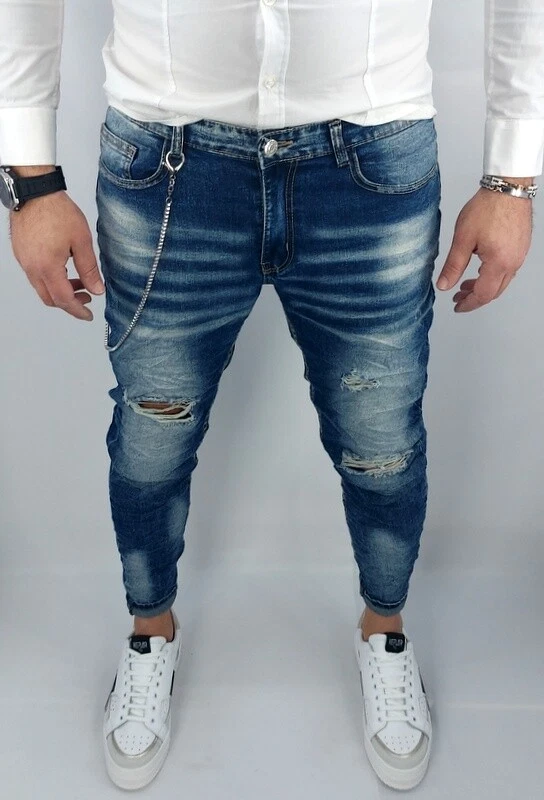 Jeans con catena uomo sale
