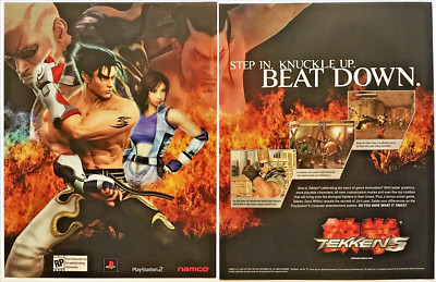 Vintage Print Ad 2004 Tekken 5 PS2 PlayStation Original Namco Promo Poster Art
