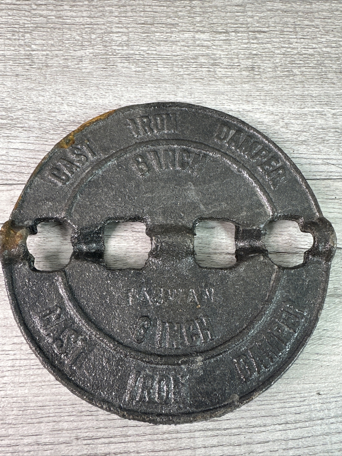 VTG Lot of (1) Jackes Evans 8" Cast Iron Stove Damper Flue & (1) Unbranded 6"