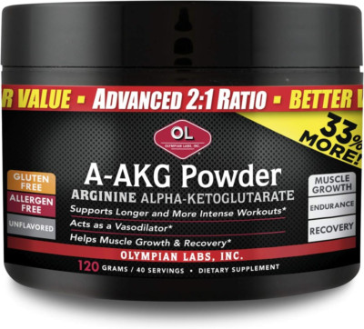 Olympian Labs A-AKG Powder for Mens Health Energy & Sports Nutrition Performance
