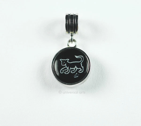 JACQUELINE DITT - Cat B&W Charm Silber Anhänger Beads Multiple Katze dangle - Bild 2 von 4